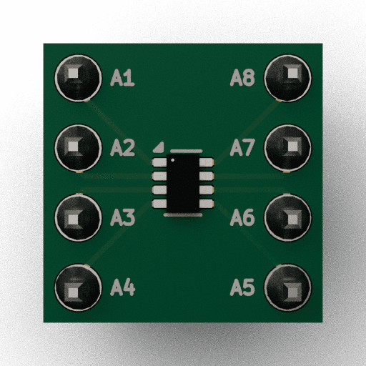 Schematic 3D Render of SOT-583-8 x1 x1 breakout