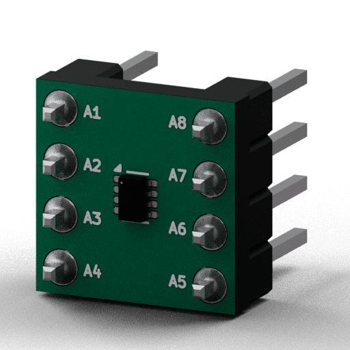 Static 3D Render of SOT-583-8 x1 x1 breakout