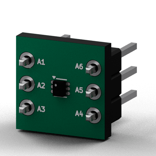 Static 3D Render of SOT-563 x1 x1 breakout