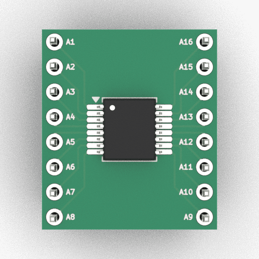 Schematic 3D Render of SSOP-16 (5.3×6.2mm) x1 x1 breakout
