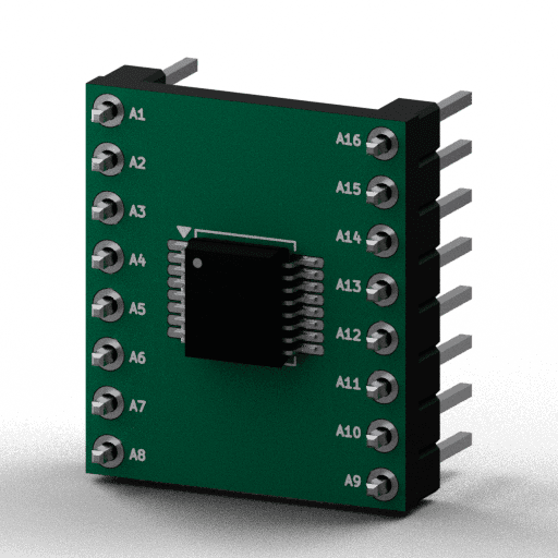 Static 3D Render of SSOP-16 (5.3×6.2mm) x1 x1 breakout