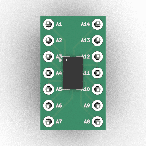 Schematic 3D Render of LGA-14 (3×5mm) x1 x1 breakout