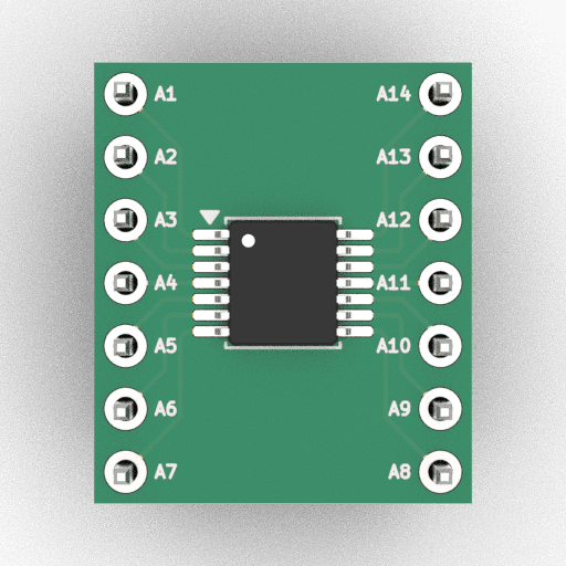 Schematic 3D Render of TSSOP-14 (4.4×5mm) x1 x1 breakout