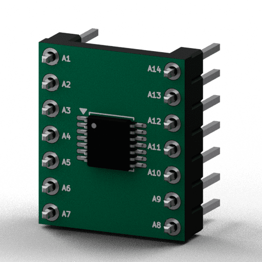 Static 3D Render of TSSOP-14 (4.4×5mm) x1 x1 breakout
