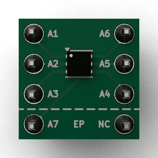 Schematic 3D Render of WSON-6-1EP (2×2mm, EP) x1 x1 breakout