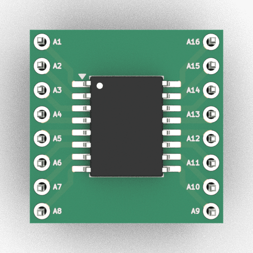 Schematic 3D Render of SOIC-16W (7.5mm wide) x1 x1 breakout