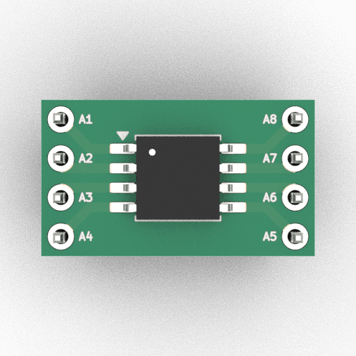 Schematic 3D Render of SOICW-8 (5.3mm wide) x1 x1 breakout
