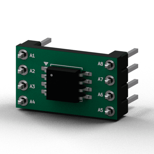 Static 3D Render of SOICW-8 (5.3mm wide) x1 x1 breakout