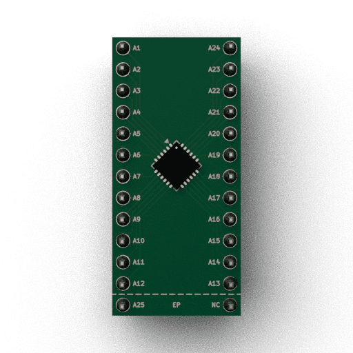 Schematic 3D Render of QFN-24-1EP (4×4mm, EP) x1 x1 breakout
