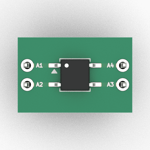Schematic 3D Render of SOP-4 (3.8×4.1mm, P2.54mm) x1 x1 breakout