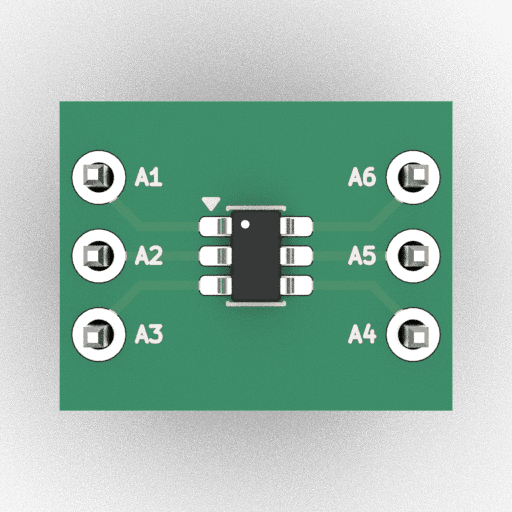 Schematic 3D Render of SOT-23-6 x1 x1 breakout