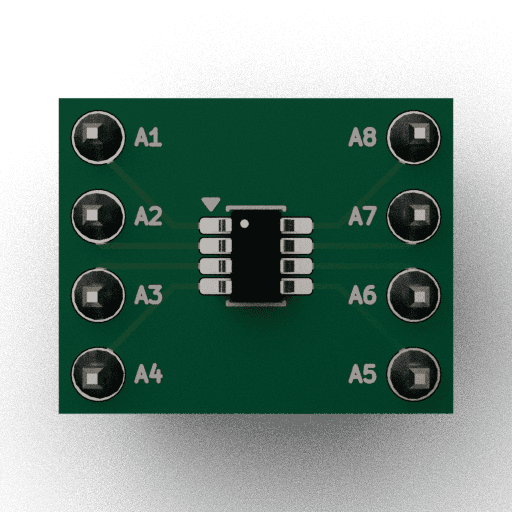 Schematic 3D Render of SOT-23-8 x1 x1 breakout