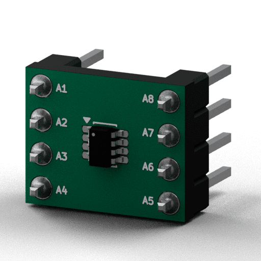 Static 3D Render of SOT-23-8 x1 x1 breakout