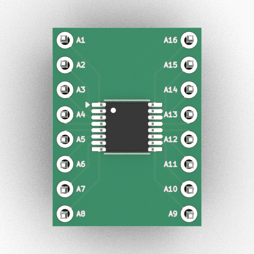 Schematic 3D Render of TSSOP-16 (4.4×5mm) x1 x1 breakout