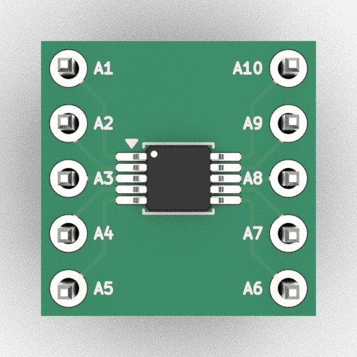 Schematic 3D Render of MSOP-10 (P0.5mm) x1 x1 breakout