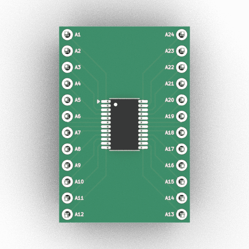 Schematic 3D Render of TSSOP-24 (4.4×7.8mm) x1 x1 breakout
