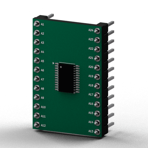 Static 3D Render of TSSOP-24 (4.4×7.8mm) x1 x1 breakout