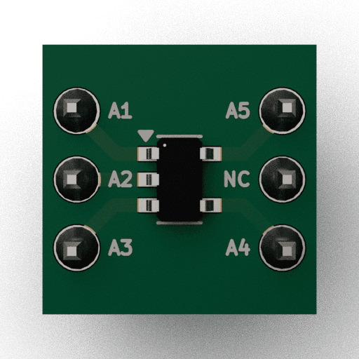 Schematic 3D Render of TSOP-5 (1.65×3.05mm) x1 x1 breakout