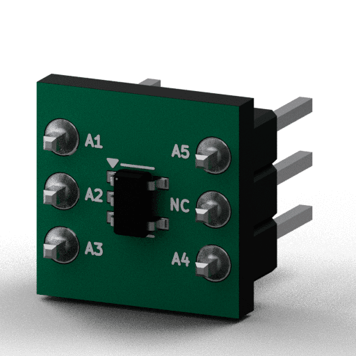 Static 3D Render of TSOP-5 (1.65×3.05mm) x1 x1 breakout
