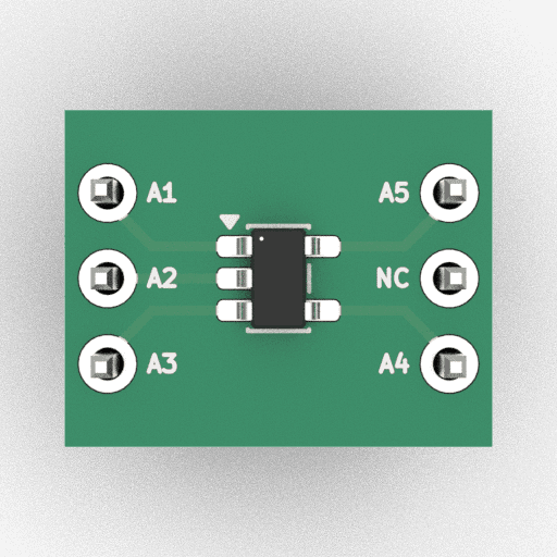Schematic 3D Render of SOT-23-5 x1 x1 breakout