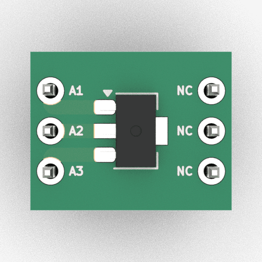Schematic 3D Render of SOT-89-3 x1 x1 breakout