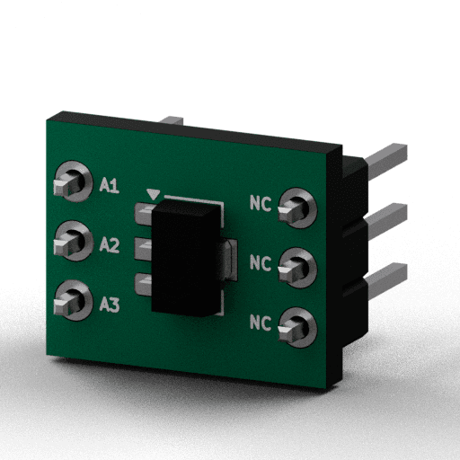 Static 3D Render of SOT-89-3 x1 x1 breakout