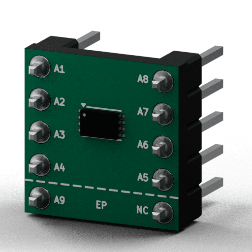 Static 3D Render of USON-8-1EP (3×2mm, EP) x1 x1 breakout