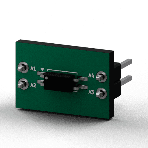 Static 3D Render of SOIC-4 (4.55×2.6mm) x1 x1 breakout