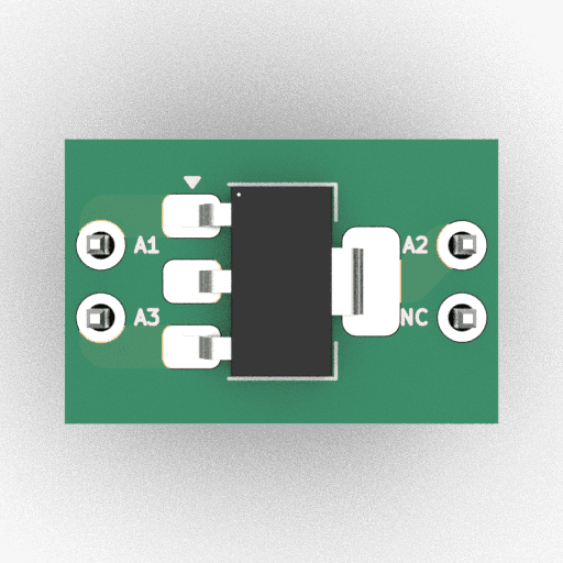 Schematic 3D Render of SOT-223-3 x1 x1 breakout