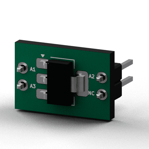 Static 3D Render of SOT-223-3 x1 x1 breakout