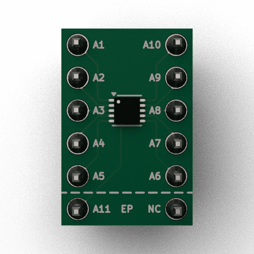 Schematic 3D Render of WSON-10-1EP (2×2mm, EP) x1 x1 breakout