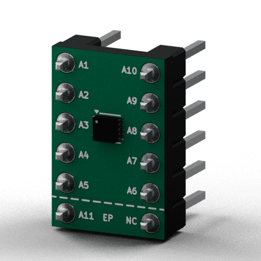 Static 3D Render of WSON-10-1EP (2×2mm, EP) x1 x1 breakout