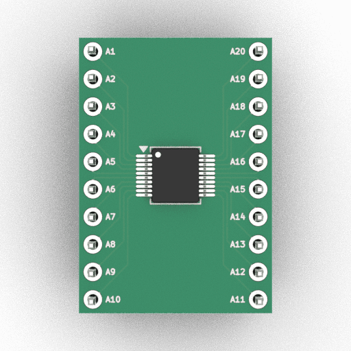 Schematic 3D Render of TSSOP-20 (4.4×5mm, P0.4mm) x1 x1 breakout